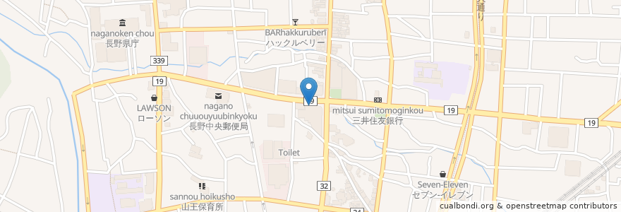 Mapa de ubicacion de 門前ぷら座公衆トイレ en Japão, Nagano, Nagano.