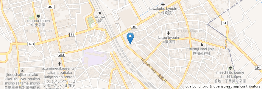 Mapa de ubicacion de ぬちぐすい en 日本, 埼玉県, さいたま市, 浦和区.