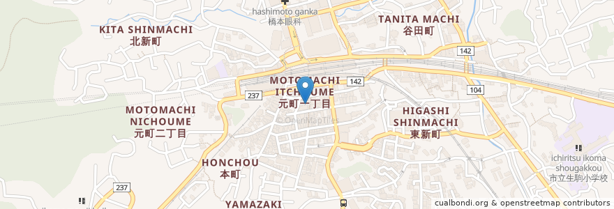 Mapa de ubicacion de 三菱東京 UFJ 銀行 en ژاپن, 奈良県, 生駒市.