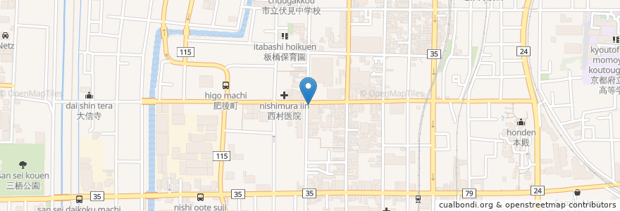 Mapa de ubicacion de 酒粕らーめん 玄屋 Genya Ramen en Japan, Präfektur Kyōto, 京都市, 伏見区.