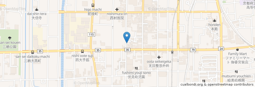 Mapa de ubicacion de ジーエスパーク en Japão, 京都府, Quioto, 伏見区.