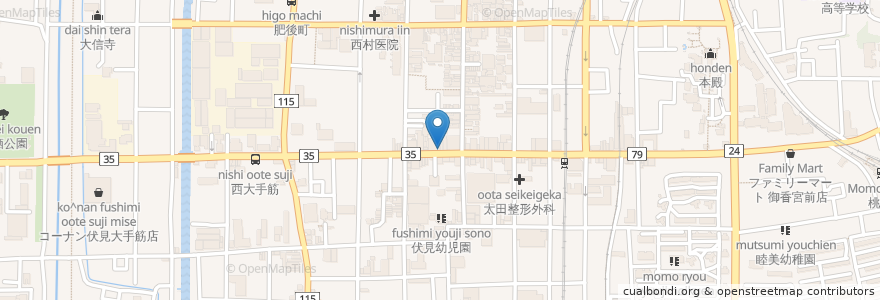 Mapa de ubicacion de 寿司処 あづま en ژاپن, 京都府, 京都市, 伏見区.