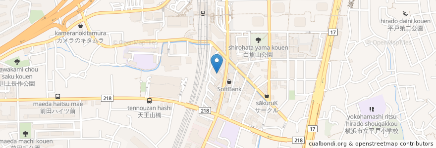 Mapa de ubicacion de 壱八家 en Japonya, 神奈川県, 横浜市, 戸塚区.