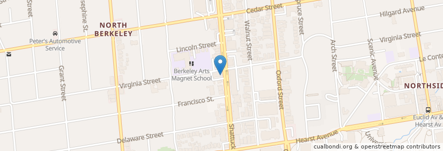 Mapa de ubicacion de Thai Delight en Verenigde Staten, Californië, Alameda County, Berkeley.