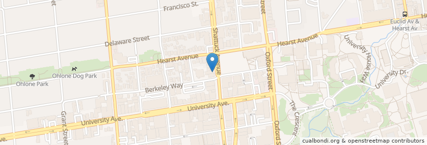 Mapa de ubicacion de The Noodle Company en United States, California, Alameda County, Berkeley.