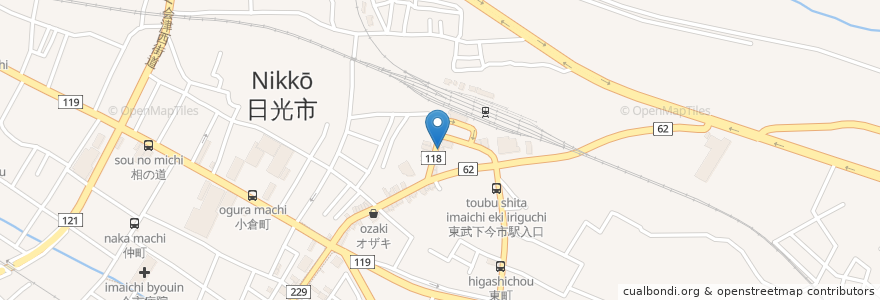 Mapa de ubicacion de まるい en 日本, 栃木県, 日光市.