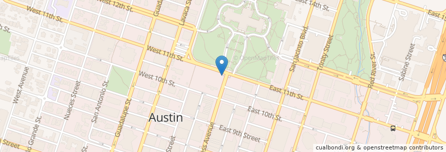 Mapa de ubicacion de Capitol Station / Congress & 11th en Estados Unidos Da América, Texas, Travis County, Austin.