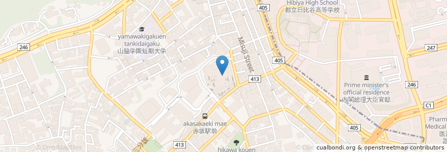 Mapa de ubicacion de Akasaka Rikyu Akasaka en Japão, Tóquio, 港区.