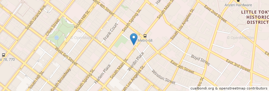 Mapa de ubicacion de Kazu Nori en Stati Uniti D'America, California, Los Angeles County, Los Angeles.