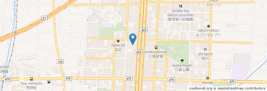 Mapa de ubicacion de タリーズコーヒー en 일본, 오사카부, 吹田市.