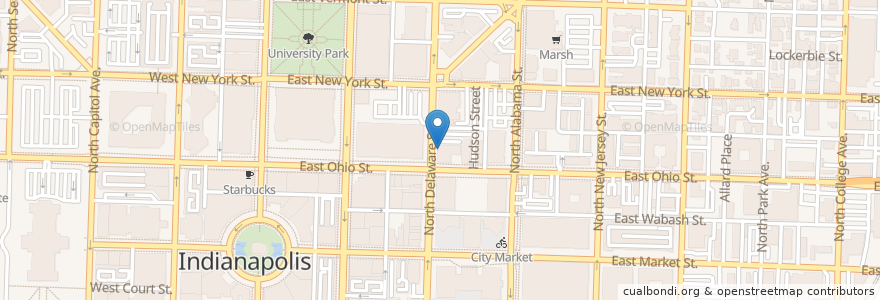 Mapa de ubicacion de India Garden Restaurant en Amerika Syarikat, Indiana, Indianapolis.