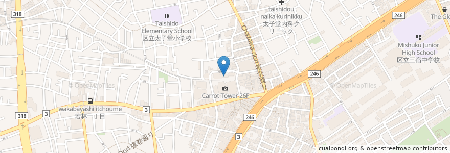 Mapa de ubicacion de シアタートラム en Japão, Tóquio, 世田谷区.