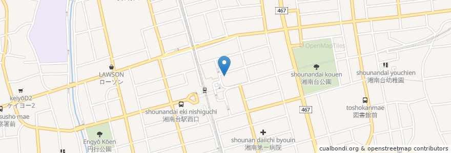 Mapa de ubicacion de 湘南台駅前歯科 en Japón, Prefectura De Kanagawa, 藤沢市.