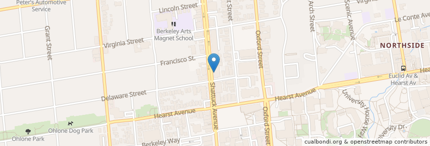 Mapa de ubicacion de Caravaggio en United States, California, Alameda County, Berkeley.