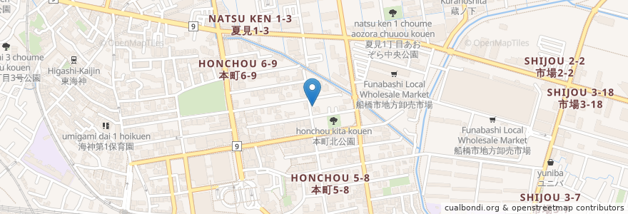 Mapa de ubicacion de タイムズ en Japón, Prefectura De Chiba, Funabashi.