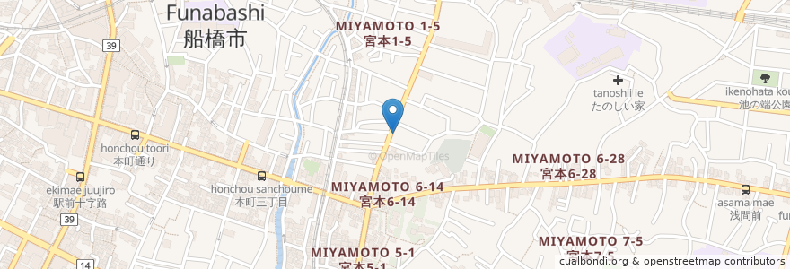 Mapa de ubicacion de 満々亭 en 일본, 지바현, 船橋市.