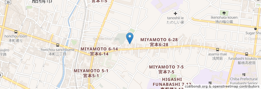 Mapa de ubicacion de 寺田医院 en Japão, 千葉県, 船橋市.