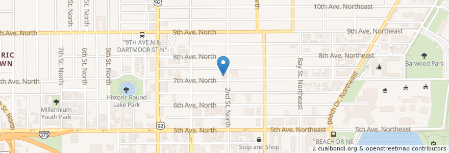 Mapa de ubicacion de Old Northeast Tavern en Estados Unidos De América, Florida, Pinellas County, St. Petersburg.