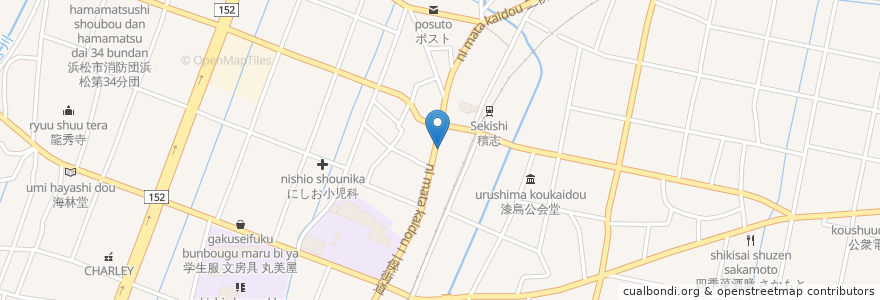 Mapa de ubicacion de 魚浜本店 en Japón, Prefectura De Shizuoka, 浜松市, 東区.