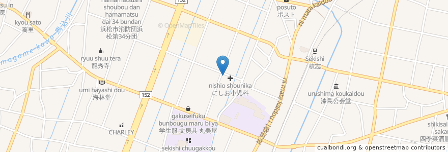 Mapa de ubicacion de イエローグリーン薬局 せきし店 en Japan, Shizuoka Prefecture, Hamamatsu, Higashi Ward.