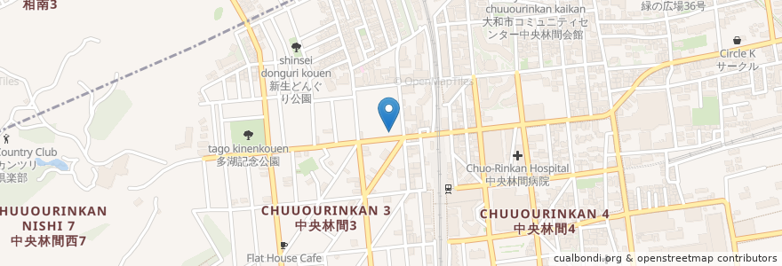 Mapa de ubicacion de 渡会皮フ科 en ژاپن, 神奈川県, 大和市.
