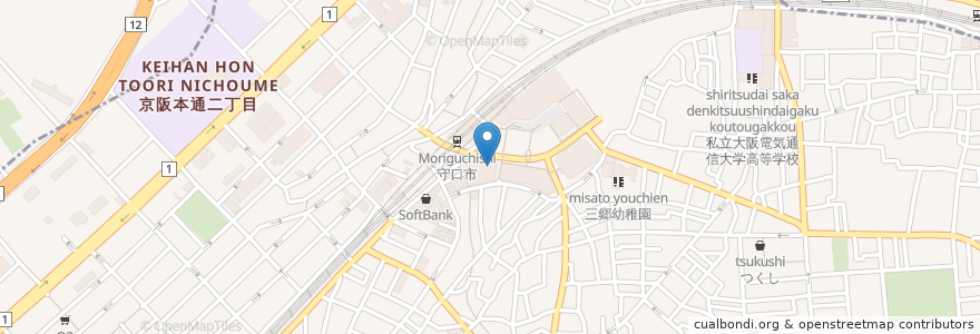 Mapa de ubicacion de fagot en Japonya, 大阪府, 守口市.