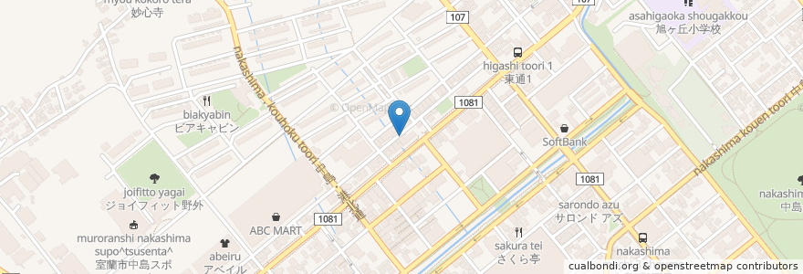 Mapa de ubicacion de マルメロ en ژاپن, 北海道, 胆振総合振興局, 室蘭市.