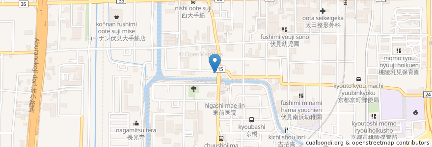 Mapa de ubicacion de タイムズ伏見京橋 en 日本, 京都府, 京都市, 伏見区.