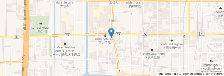 Mapa de ubicacion de エコロパーク 大手筋第２ en Jepun, 京都府, 京都市, 伏見区.