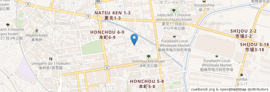 Mapa de ubicacion de 船橋市立ことばの相談室 en Japão, 千葉県, 船橋市.