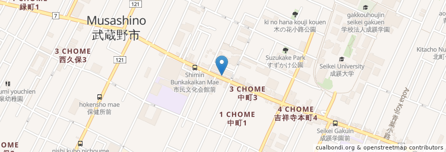 Mapa de ubicacion de MUMTAJ en 日本, 东京都/東京都, 武蔵野市.