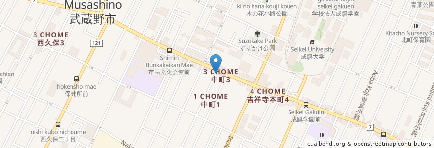 Mapa de ubicacion de 吉祥寺どうぶつ病院 en Japan, Tokio, 武蔵野市.