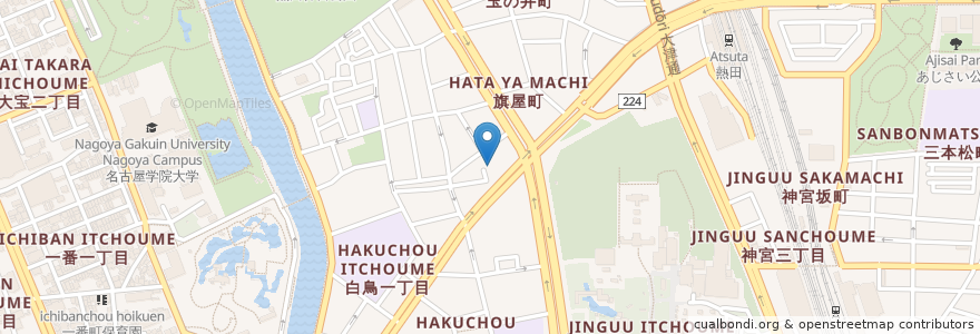 Mapa de ubicacion de 全隆寺 en 일본, 아이치현, 나고야 시, 熱田区.