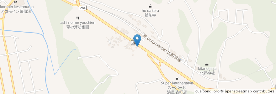 Mapa de ubicacion de みなと薬局 en 日本, 宮城県, 気仙沼市.