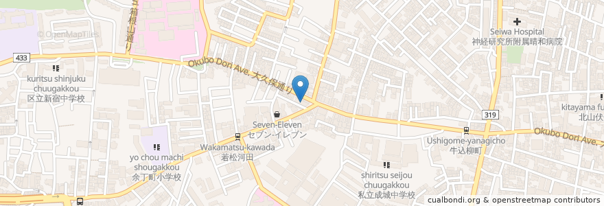 Mapa de ubicacion de クリエイト en Japonya, 東京都, 新宿区.