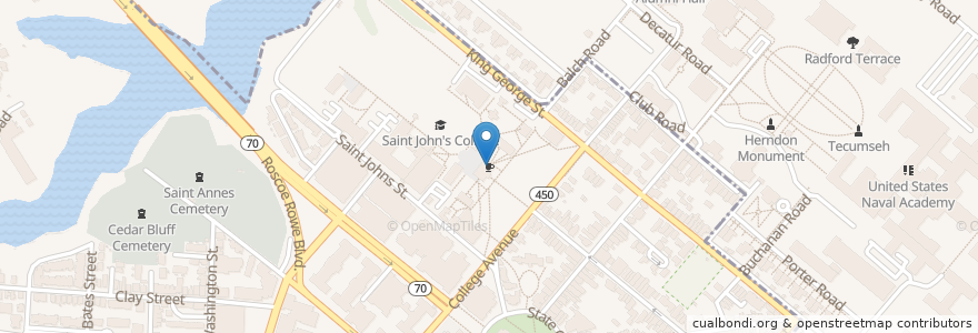 Mapa de ubicacion de McDowell Coffee Shop en United States, Maryland, Anne Arundel County, Annapolis.