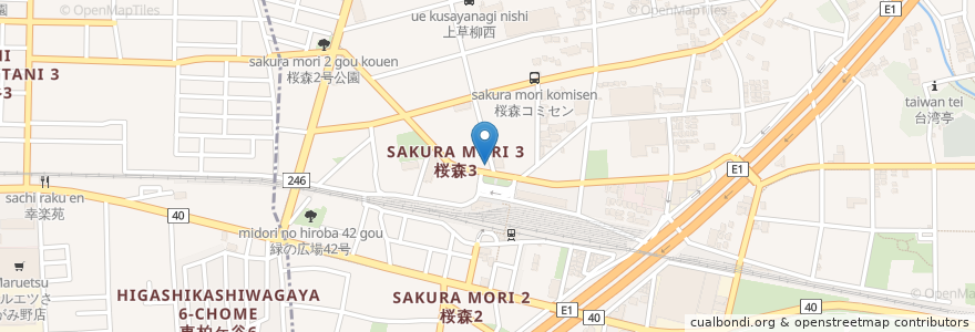 Mapa de ubicacion de たなかクリニック en Japan, Kanagawa Prefecture, Yamato.