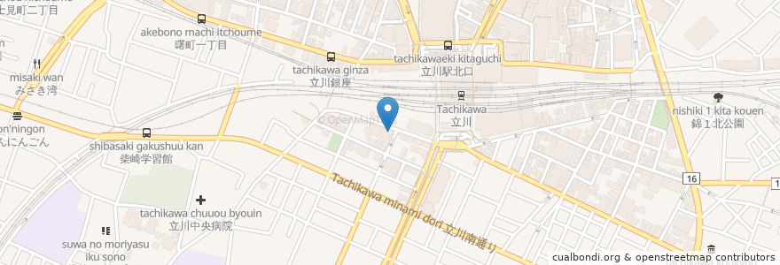 Mapa de ubicacion de Cafeレストラン ガスト en 일본, 도쿄도, 立川市.
