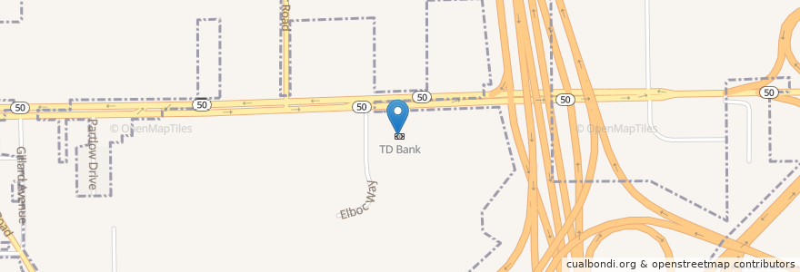Mapa de ubicacion de TD Bank en Amerika Birleşik Devletleri, Florida, Orange County, Winter Garden.