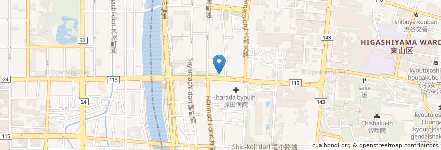 Mapa de ubicacion de CoCo壱番屋 京阪七条店 en Japão, 京都府, Quioto, 東山区.