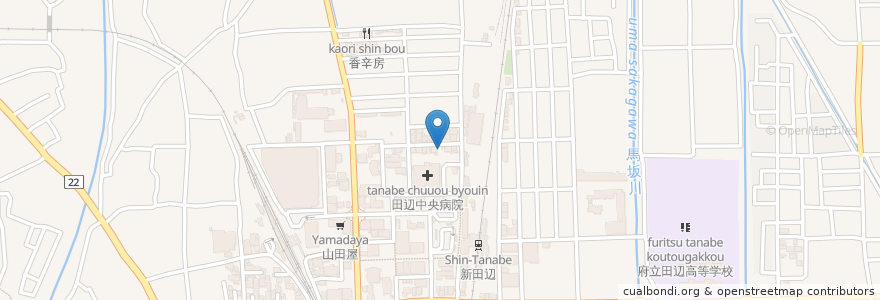 Mapa de ubicacion de Times 田辺平田 en 日本, 京都府, 京田辺市.