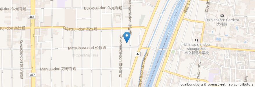 Mapa de ubicacion de 三井のリパーク 寺町松原北 en Japan, 京都府, Kioto, 下京区.
