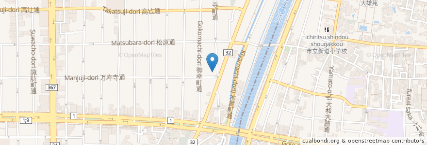 Mapa de ubicacion de DRUGひかり 河原町寺町店 en Japón, Prefectura De Kioto, Kioto, 下京区.