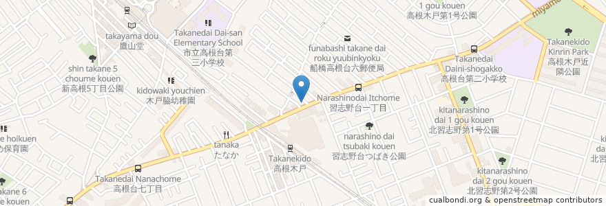 Mapa de ubicacion de タイムズカープラス en Japan, Präfektur Chiba, 船橋市.