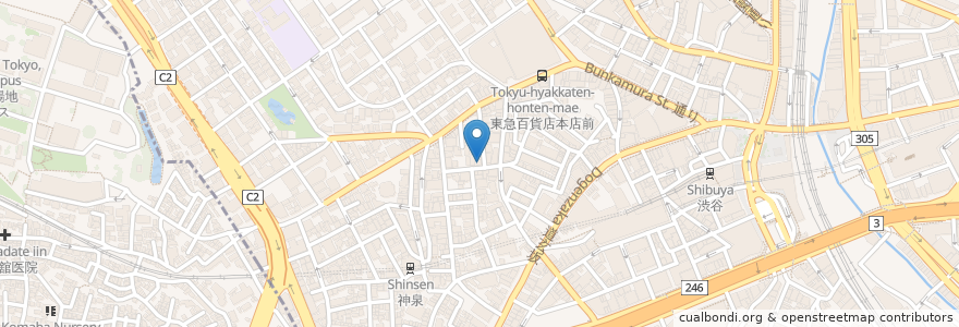 Mapa de ubicacion de あじくら en 日本, 東京都, 渋谷区.
