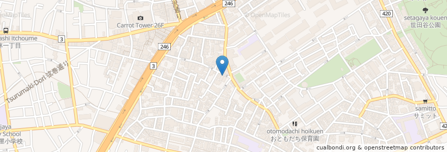 Mapa de ubicacion de ココカラファイン en 日本, 东京都/東京都, 世田谷区.