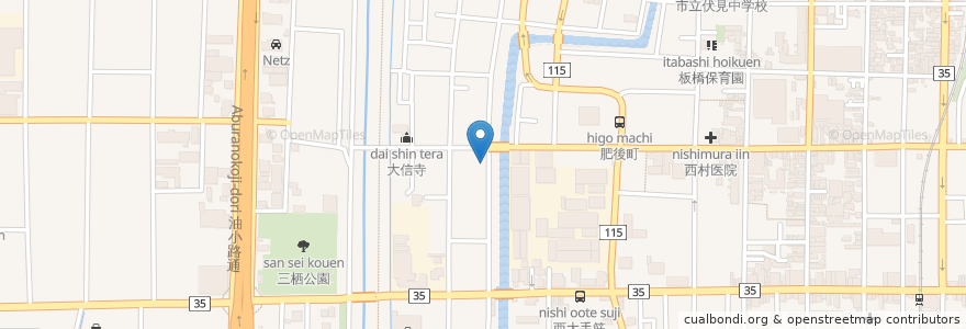 Mapa de ubicacion de くるっとパーク en Japonya, 京都府, 京都市, 伏見区.
