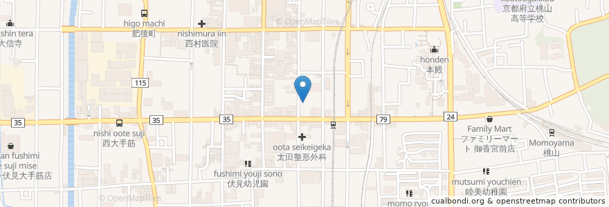 Mapa de ubicacion de タイムパーク伏見大手筋第一 en Japonya, 京都府, 京都市, 伏見区.