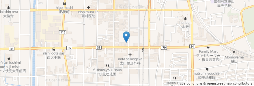 Mapa de ubicacion de にしおかクリニック en Japon, Préfecture De Kyoto, 京都市, 伏見区.