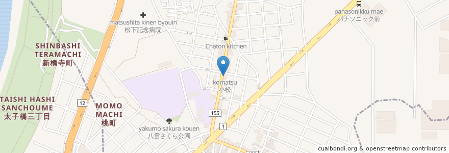 Mapa de ubicacion de 珈琲倶楽部 en ژاپن, 大阪府, 守口市.